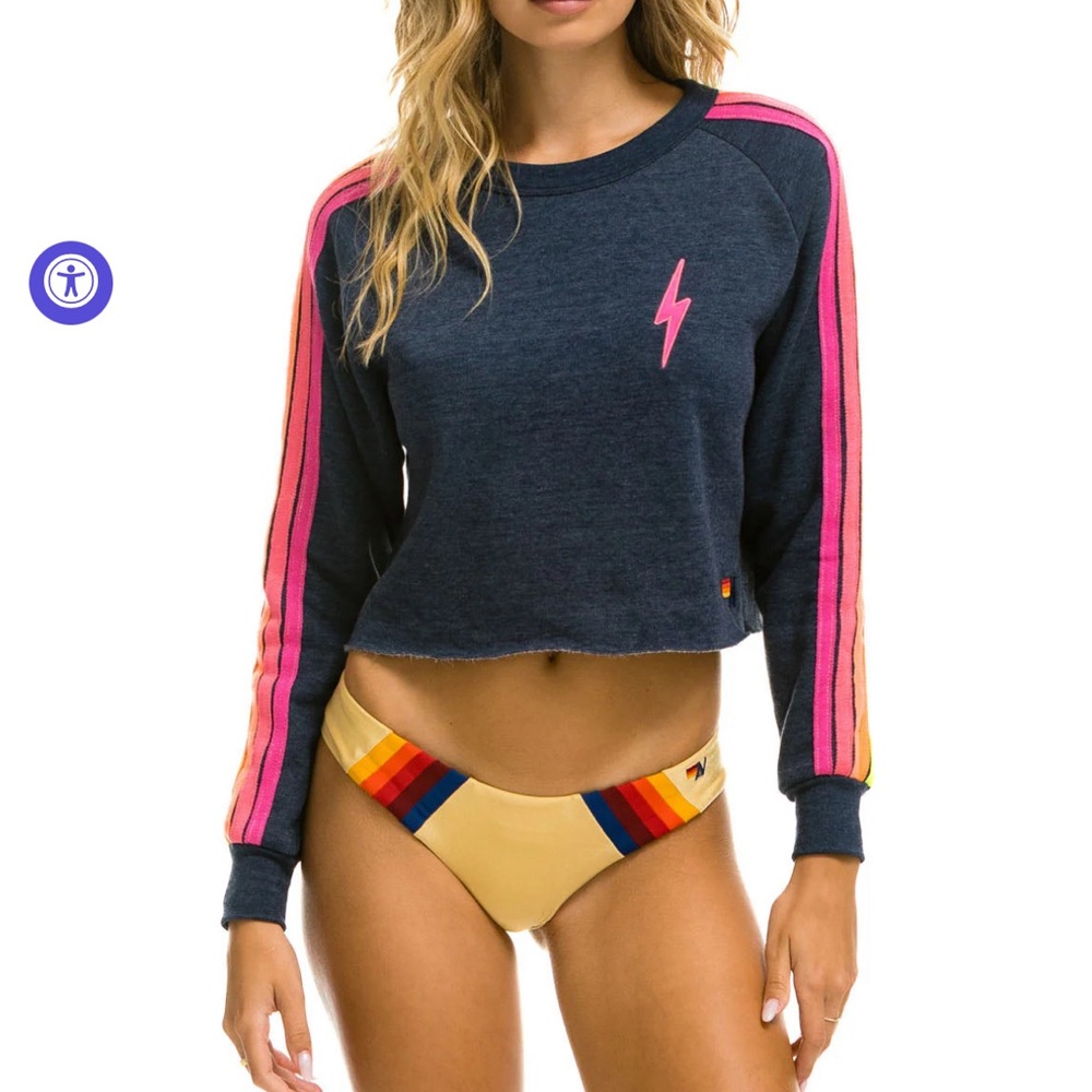 Aviator Nation cropped crewneck